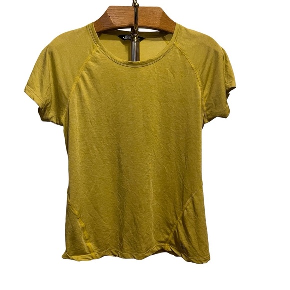 THE NORTH FACE ~ Women’s Athletic Yellow Short Sleeve Base Layer - Picture 1 of 7